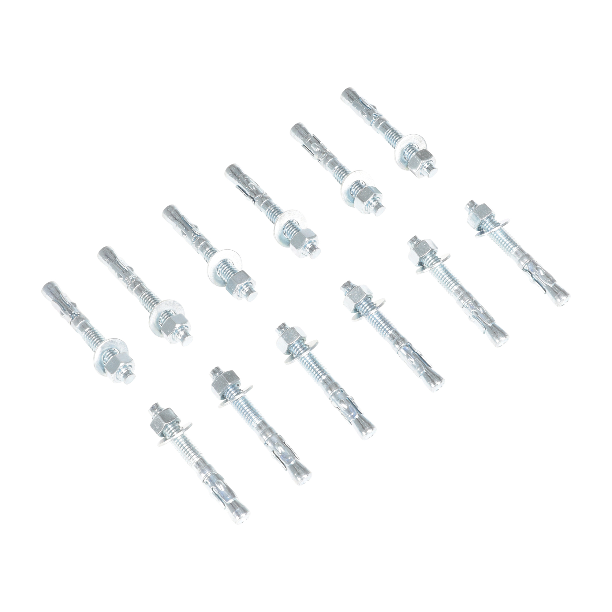 Vestil Steel Concrete Anchor Bolts - 0.375in. x 3in., Zinc-Plated, 12 Pk., Model# AS-383-12PK